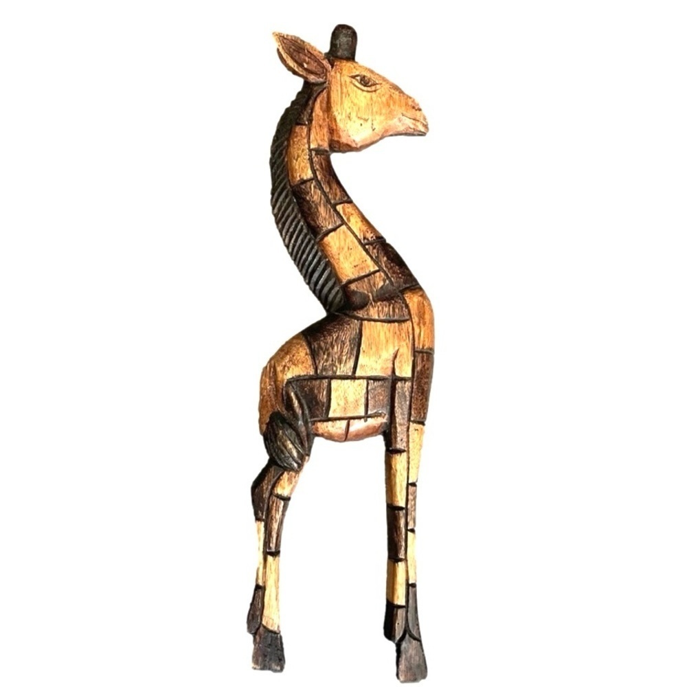 Hand Crafted Wooden Giraffe Decoration